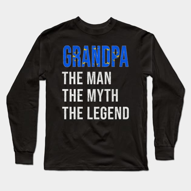 Grand Father European Union Grandpa The Man The Myth The Legend - Gift for European Union Dad With Roots From  European Union Long Sleeve T-Shirt by Country Flags